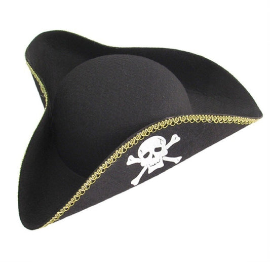 Skull Pirate Captain Hat Black