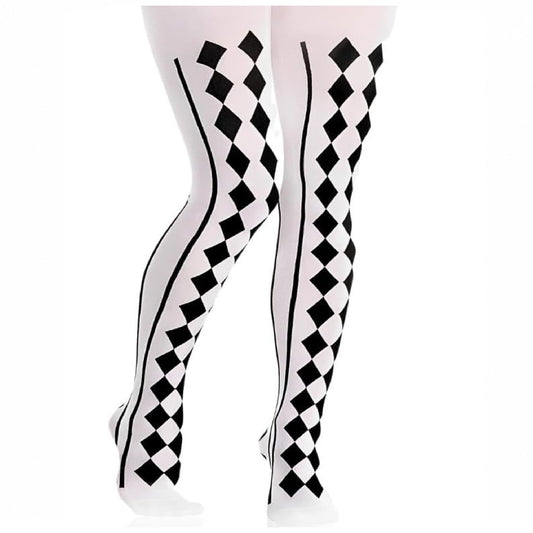Harlequin Pantyhose Black Checkered