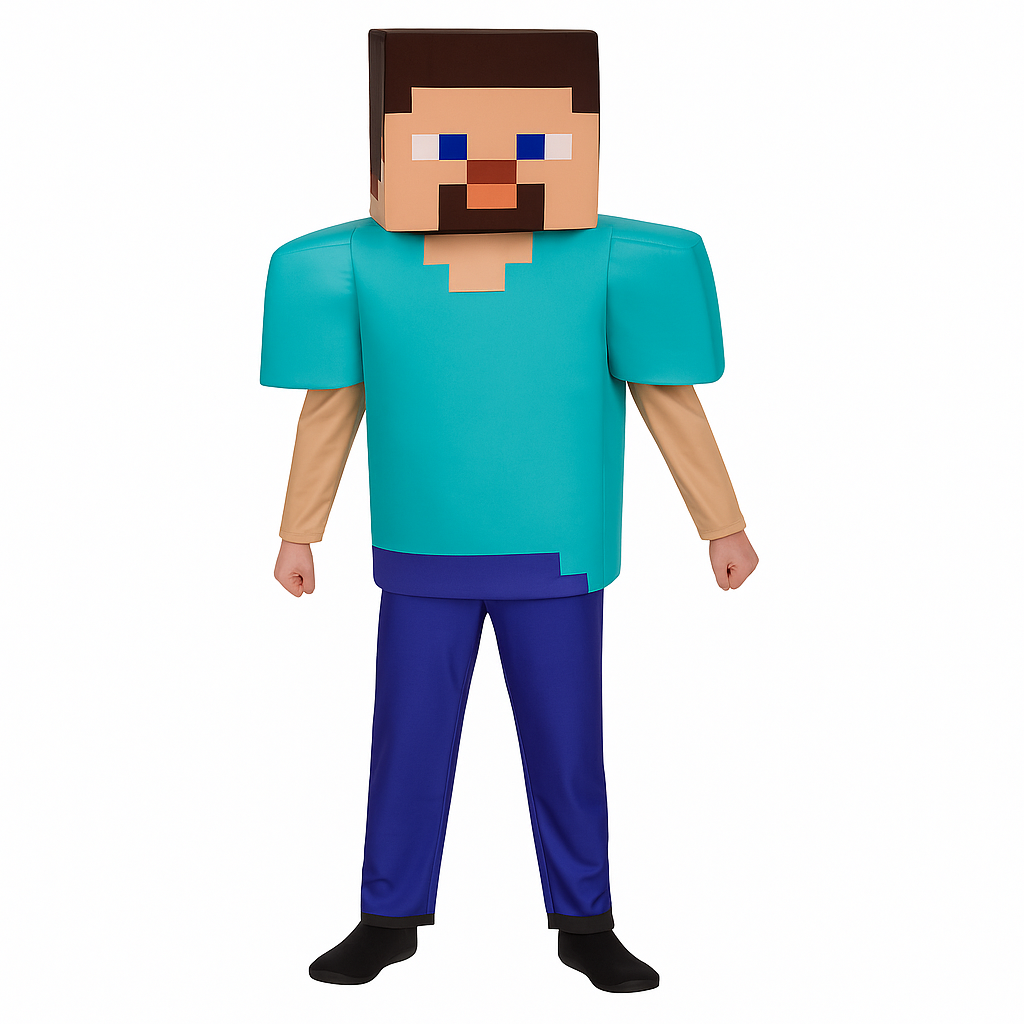 Minecraft Costume Green and Blue for Boys