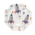 Load image into Gallery viewer, Spaceship Theme 8 inch Paper Plates Set
