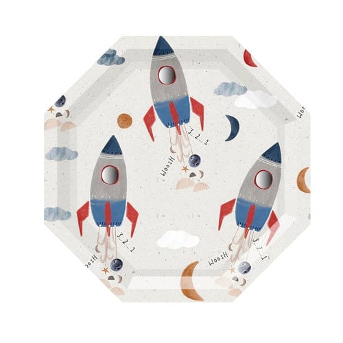 Spaceship Theme 8 inch Paper Plates Set