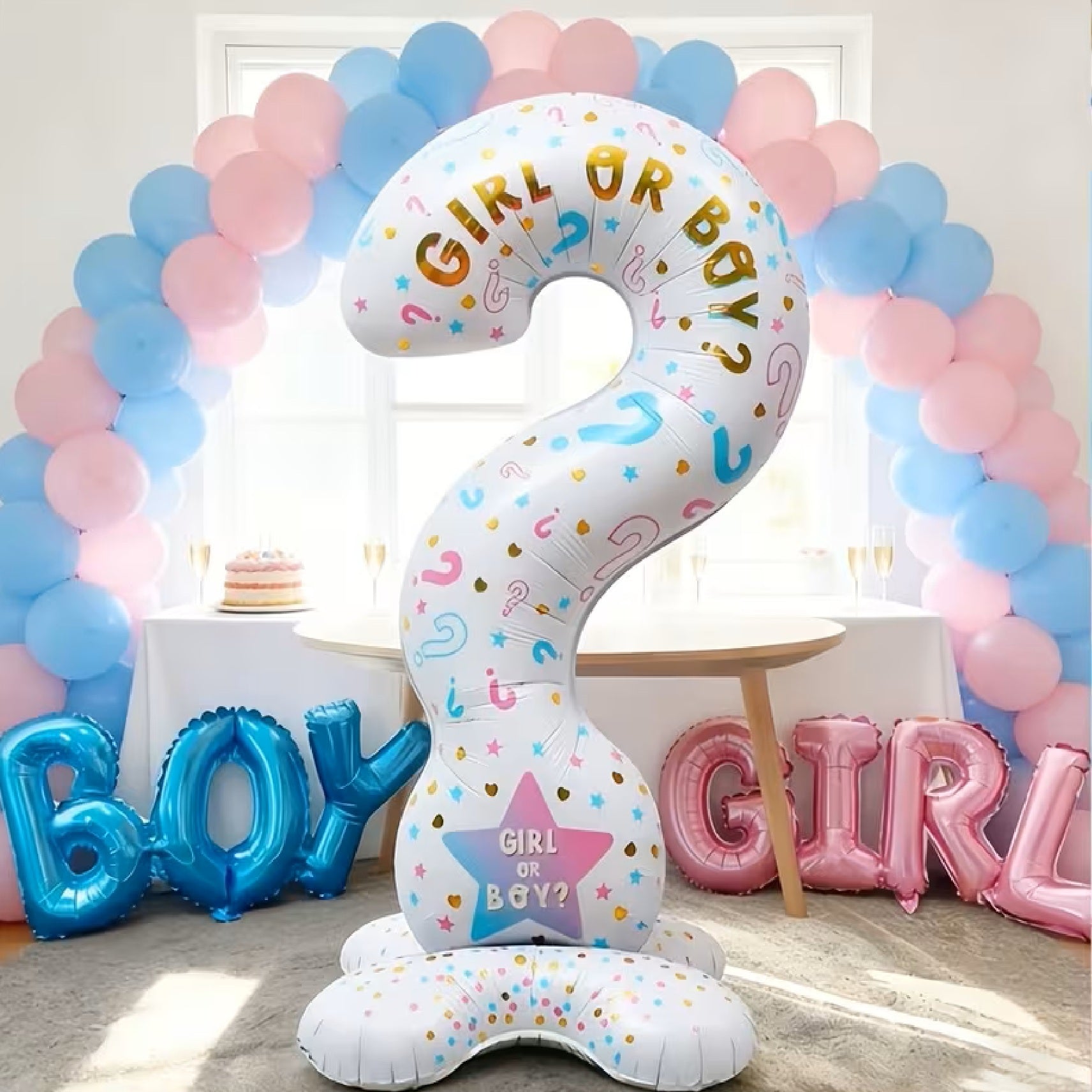 Baby Gender Reveal Question Mark Balloon Standing