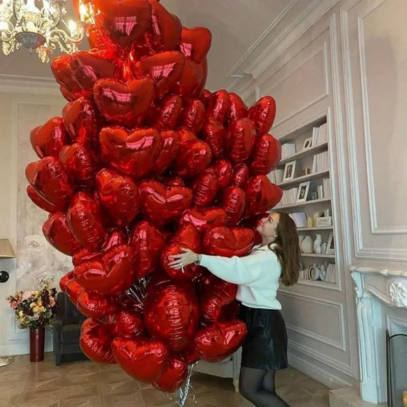 18 Inch Heart Foil Shape Balloons - 1 PC Helium