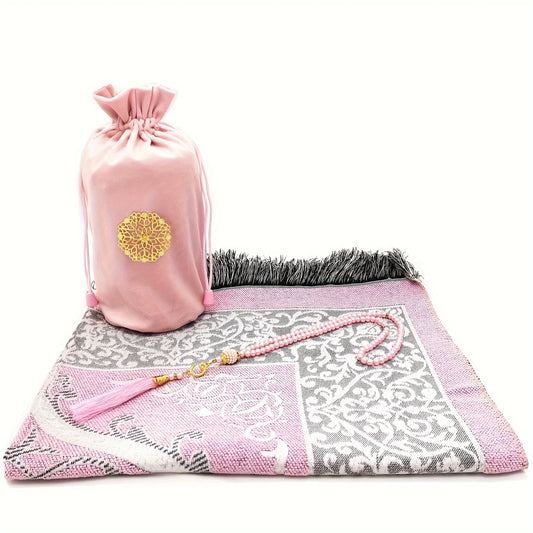 Eid AL Adha Prayer Mat with Prayer Beads