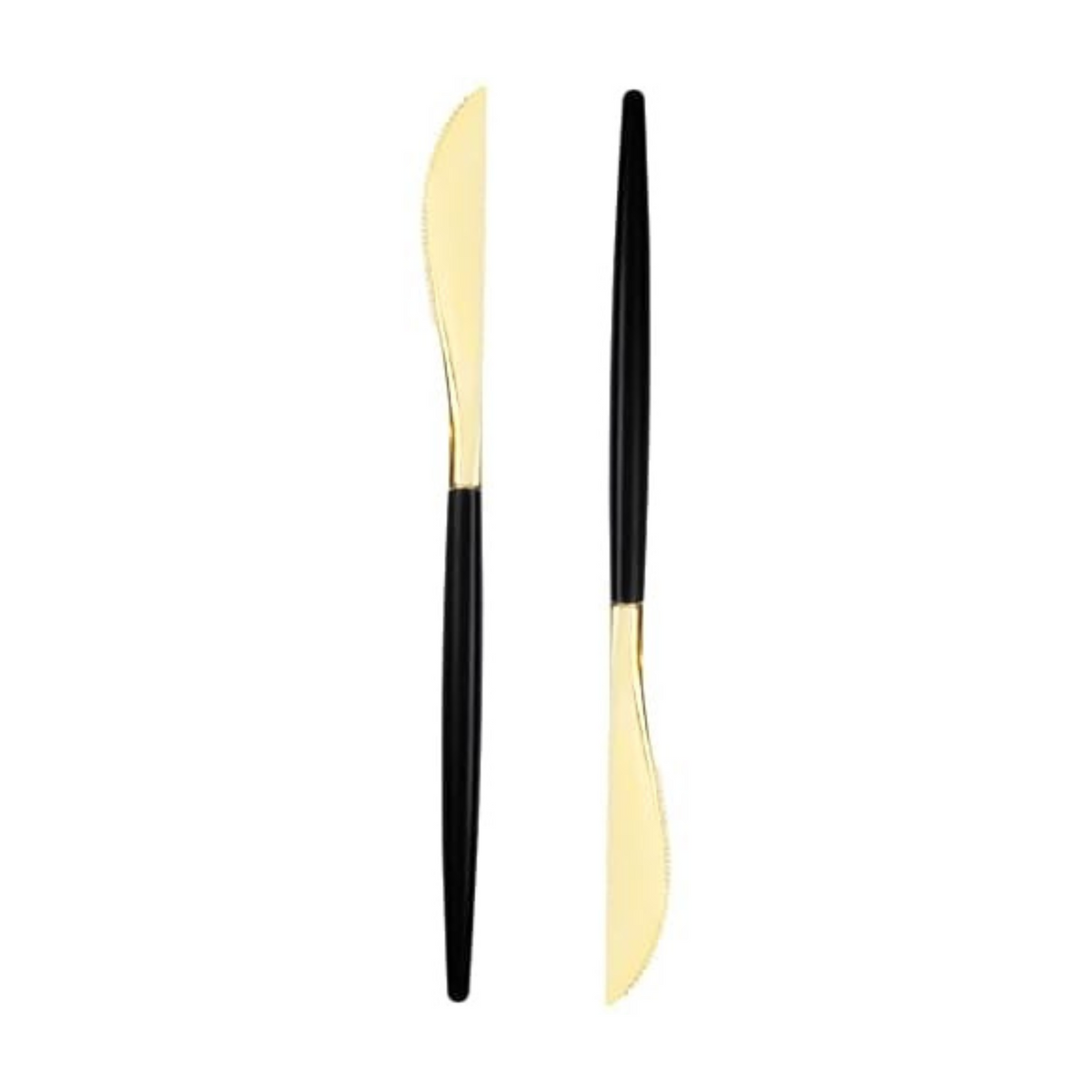 Elegant Black Dinnerware with Gold Rim Set