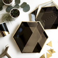 Load image into Gallery viewer, Black with Gold Theme Party Stripes Tableware Set
