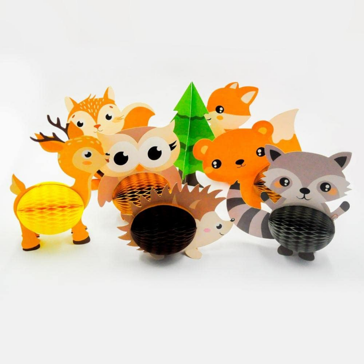 Woodland Animals Honeycomb Centerpieces Set