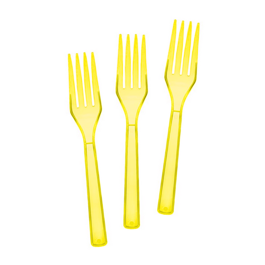 Carousel Stripe Party Theme Cutlery Set (Forks - Yellow)