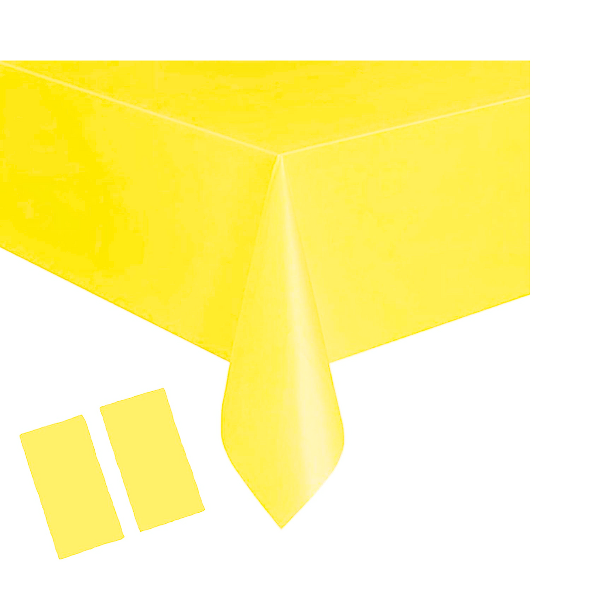Yellow Swirl Premium Plastic Table Cover Set