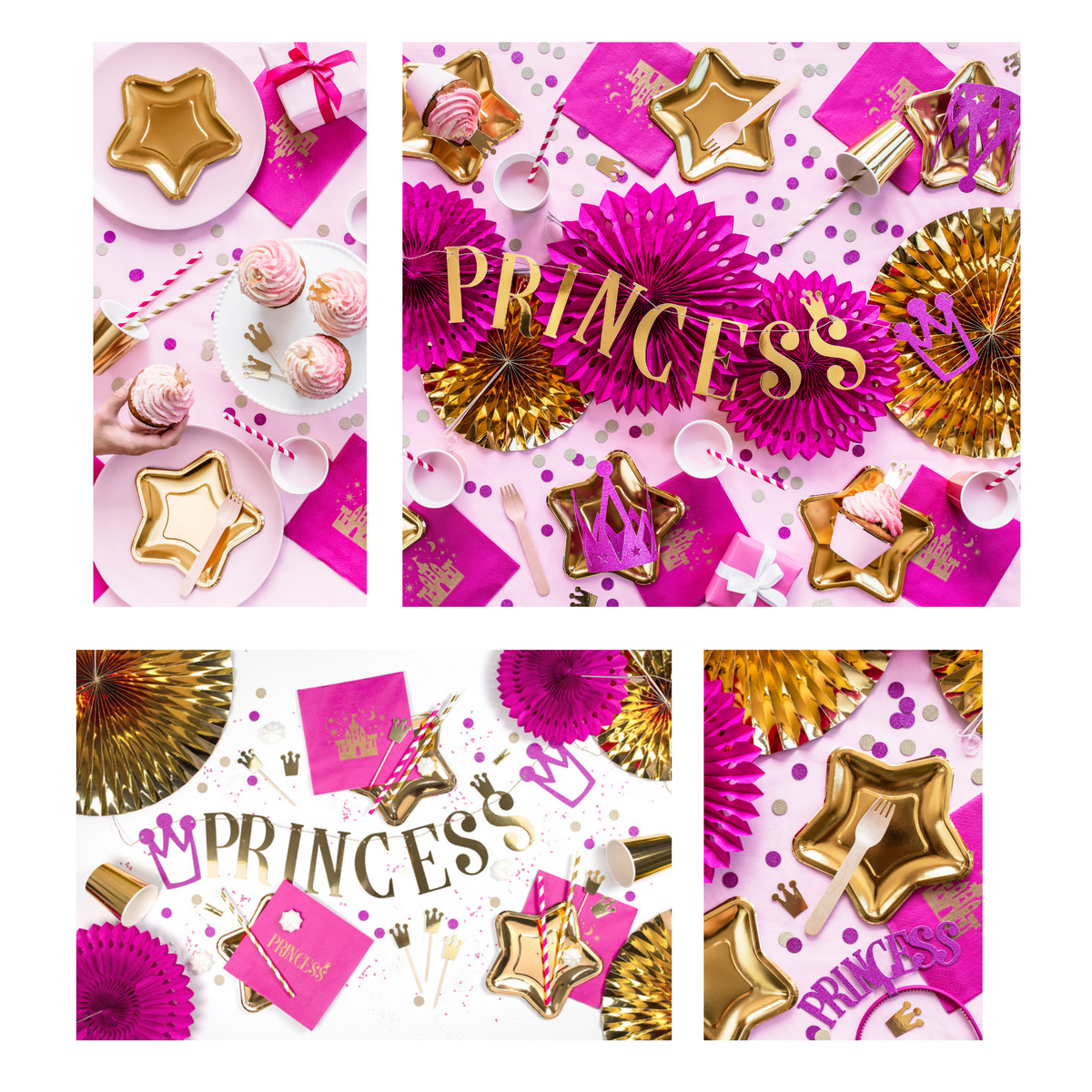 Golden Star shaped 7-inch Paper Plates Set