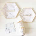 Load image into Gallery viewer, White Marble Pattern with Gold Stripe Tableware Set
