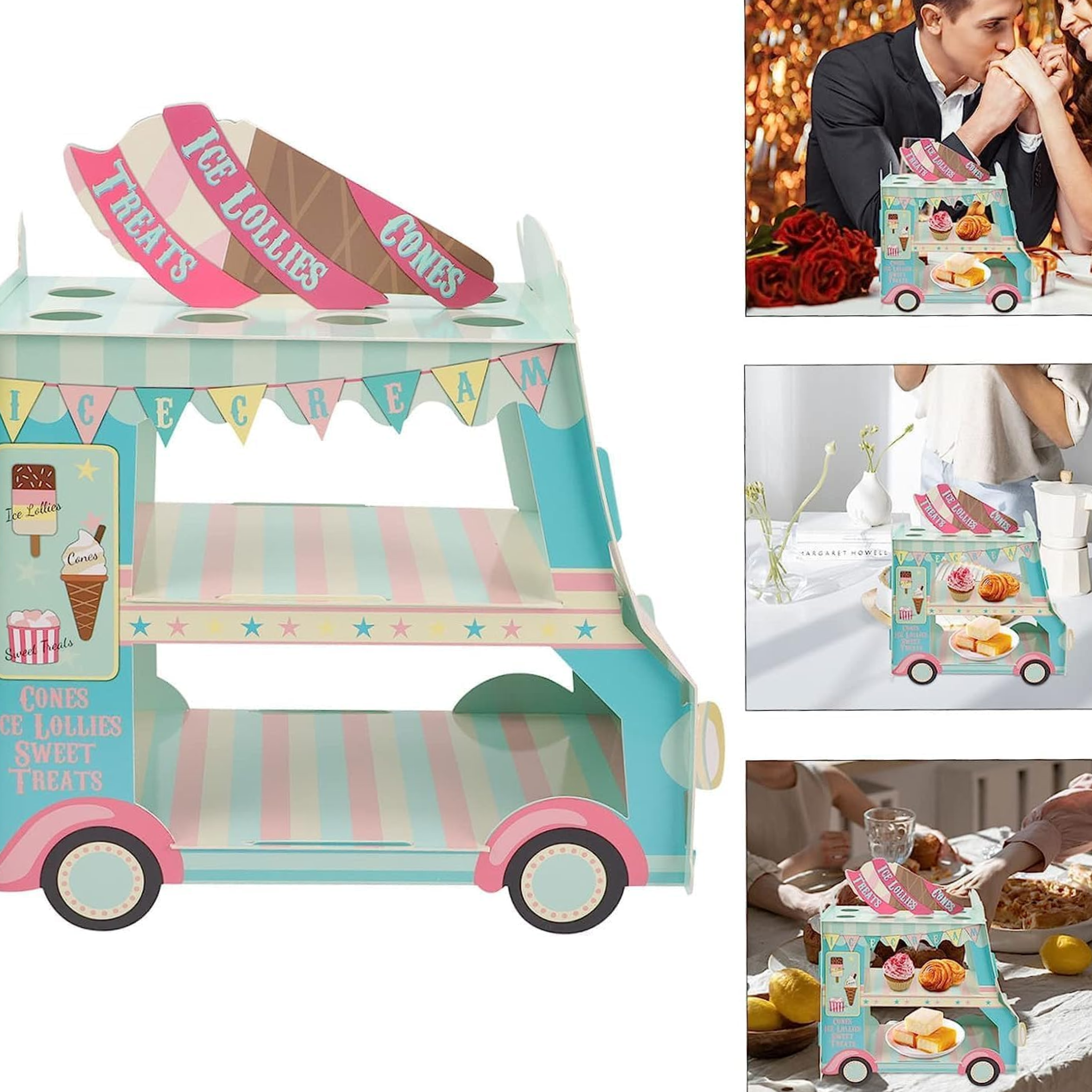 3-Tier Van Cupcake Stand and Serving Trays