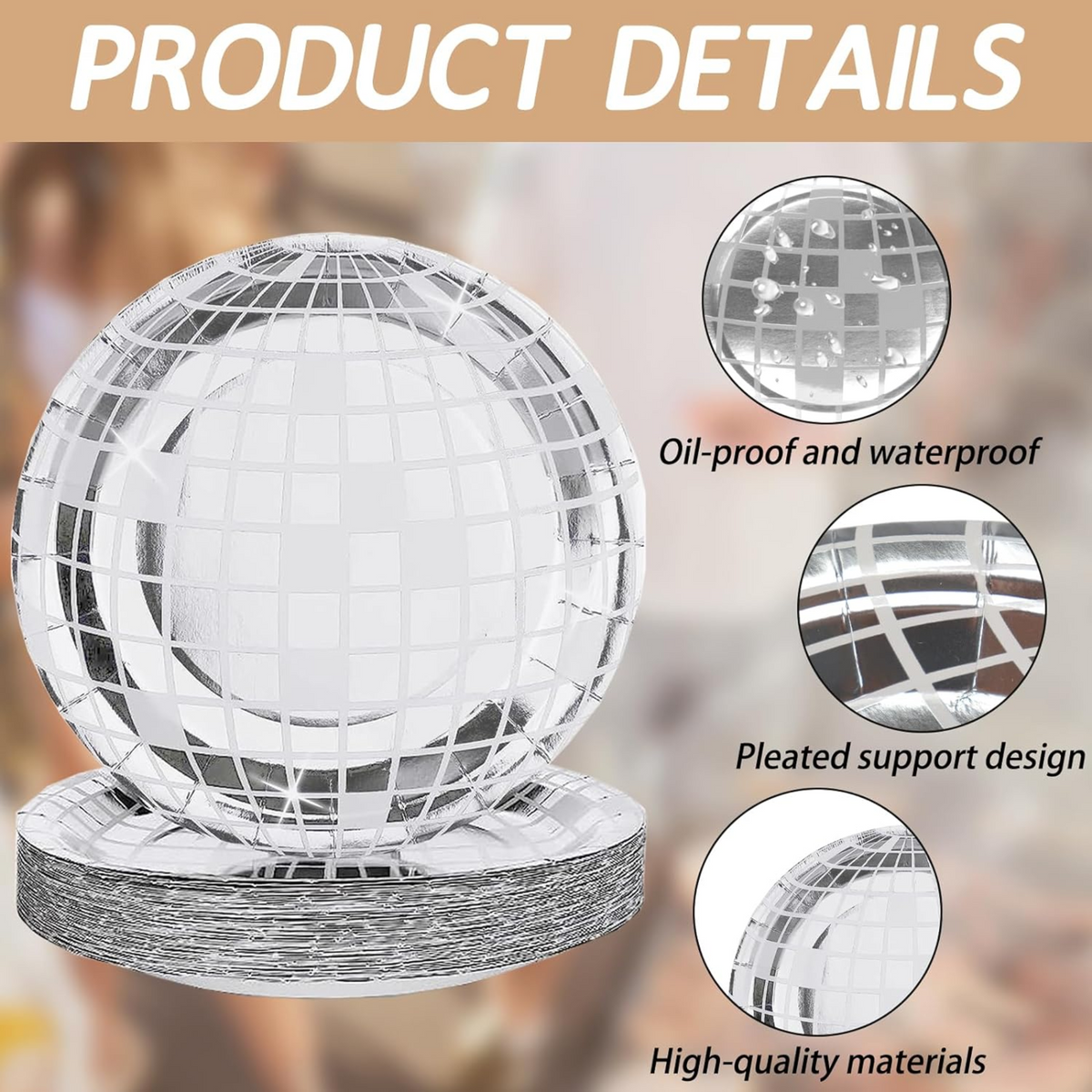Groovy 70s Disco-Themed Party 7 Inch Paper Plates Set