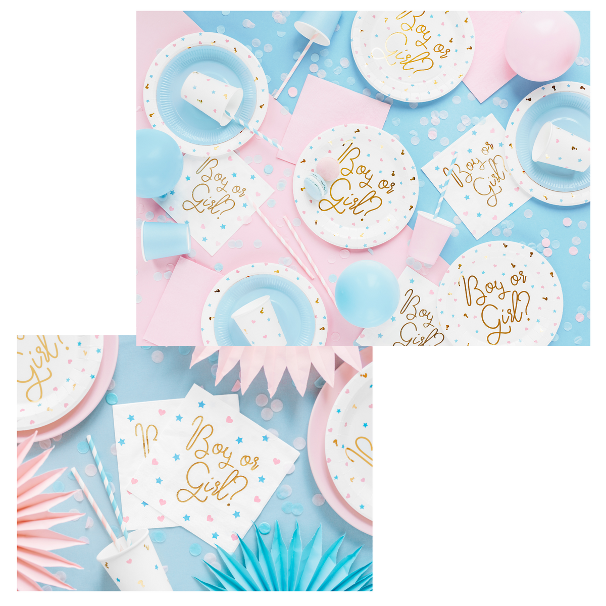 Foil Stamped Paper Napkins Set - Boy or Girl