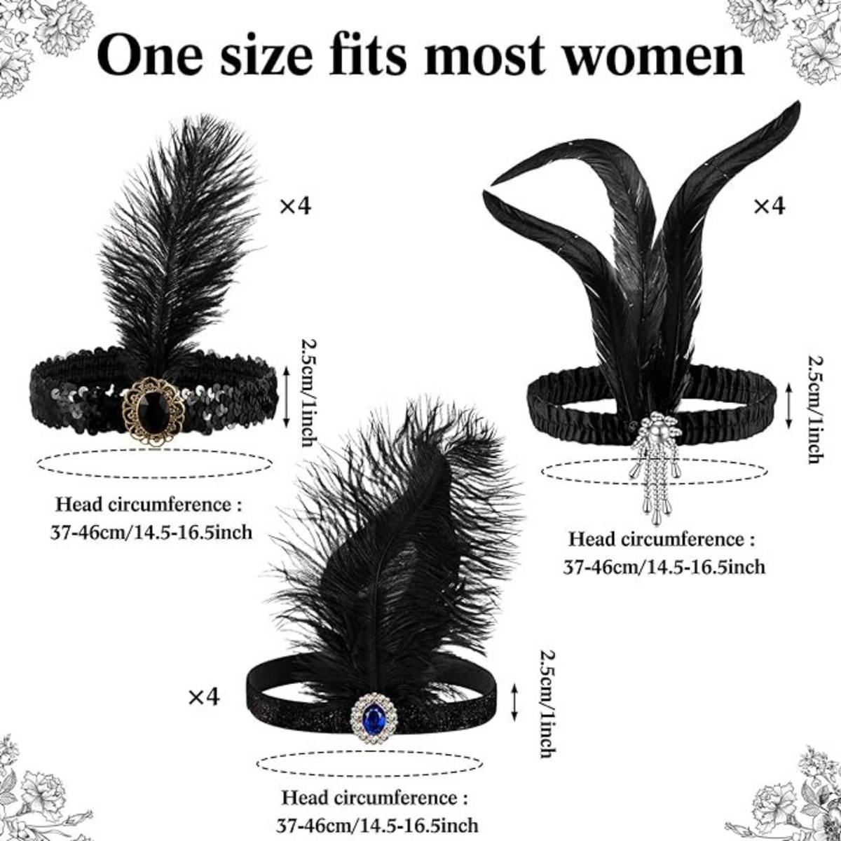 1920s Flapper Headband and Gangster Hat accessory Set