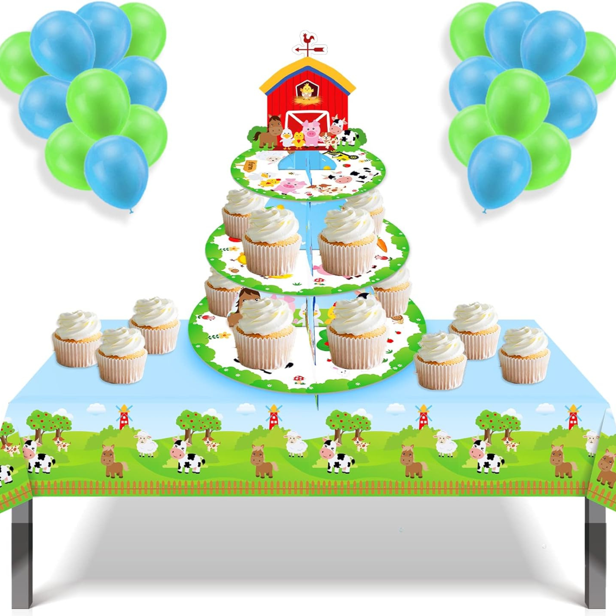3-Tier Farm Cupcake Stand