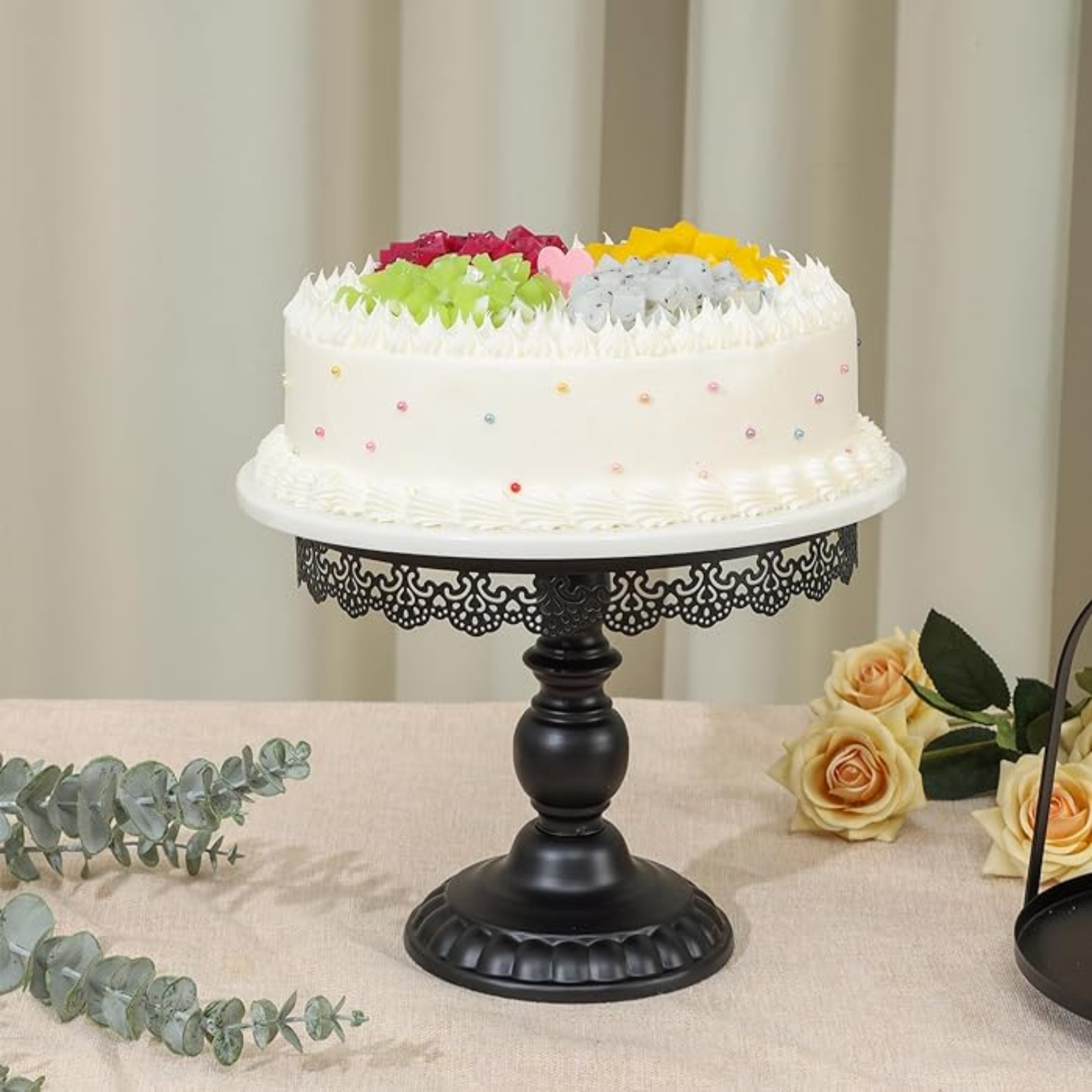 Gold and Black Metal Cake Stands Set