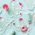 Load image into Gallery viewer, Cactus Shaped Paper Plates Set
