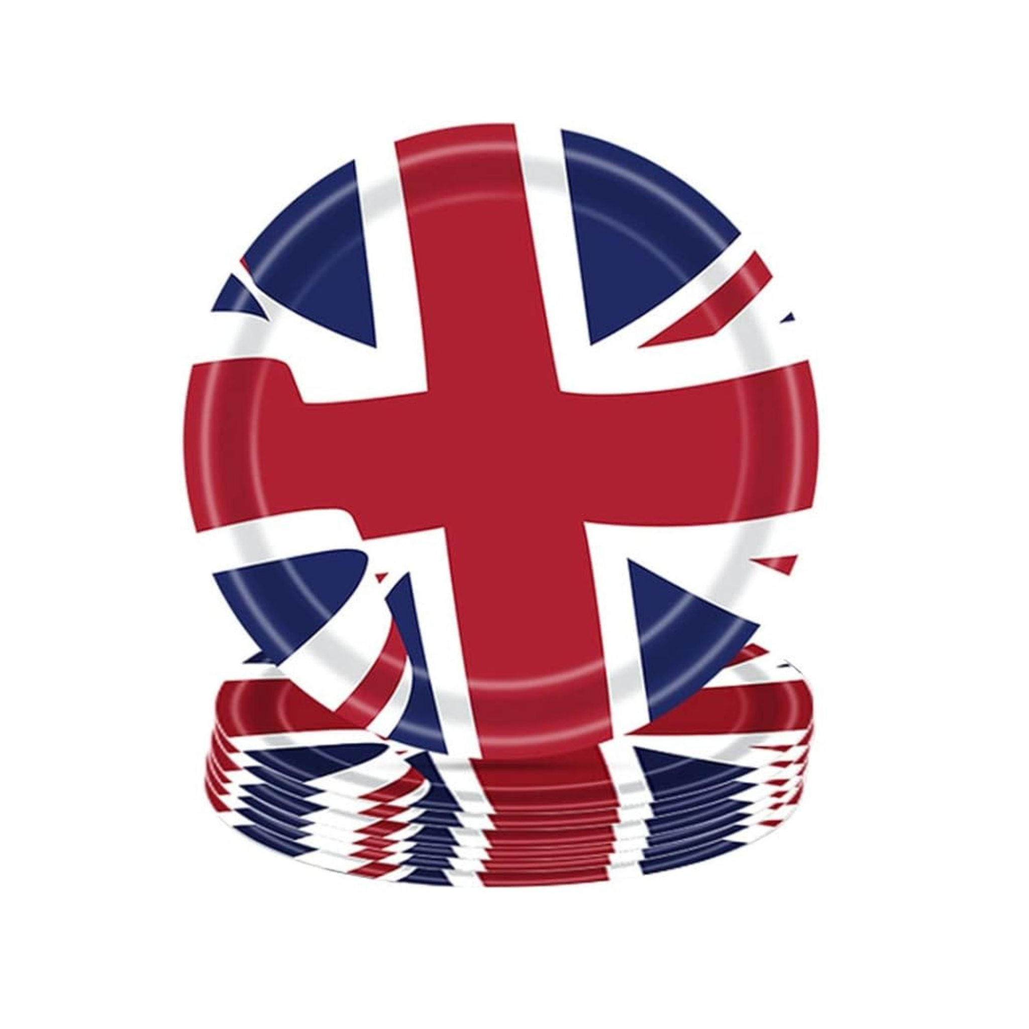 British Flag Theme 9 Inch Paper Plates Set