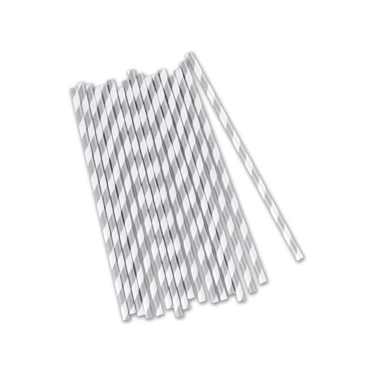 Mermaid Theme Party Striped Paper Straws Set