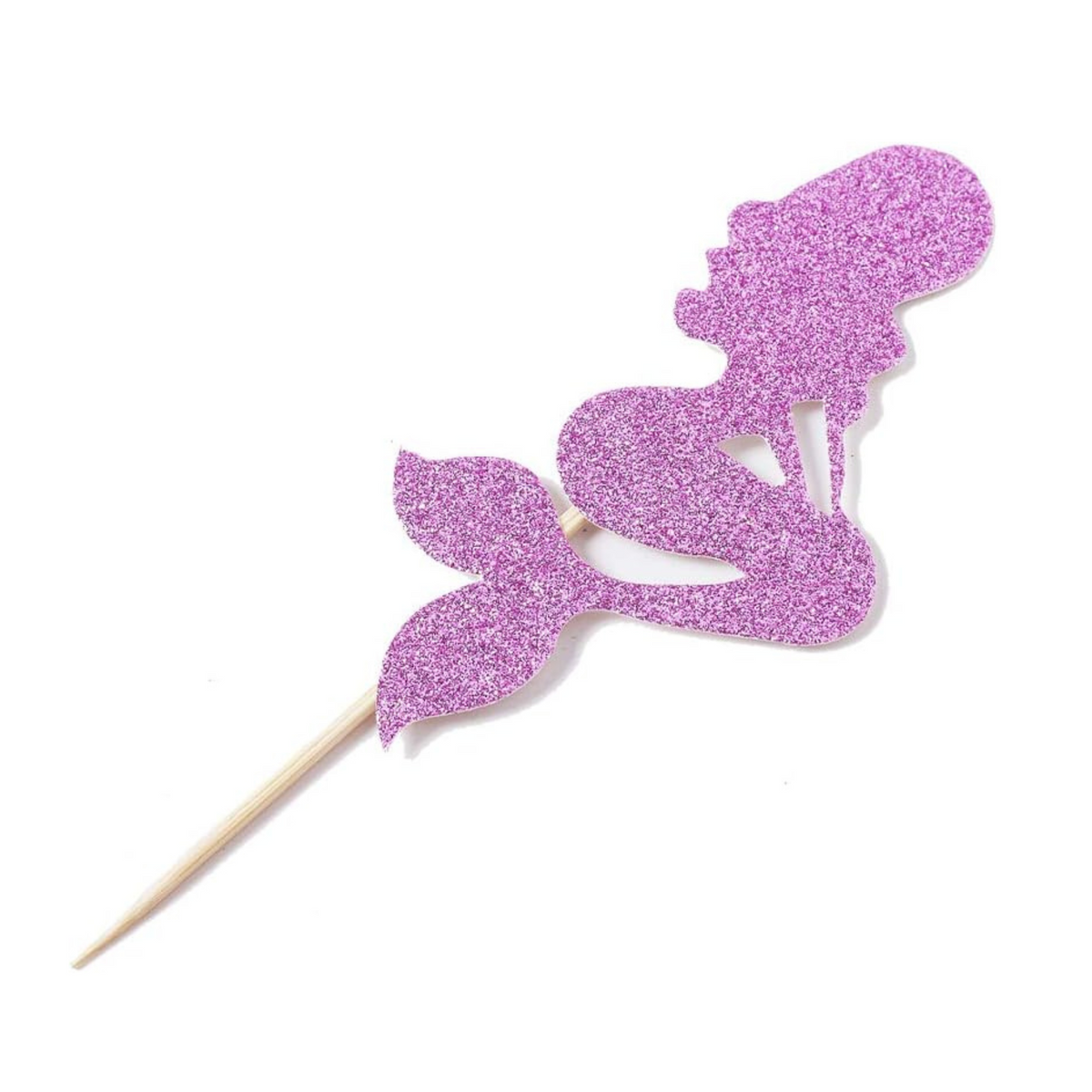 Mermaid Theme Cupcake Toppers Set with Glittery Design