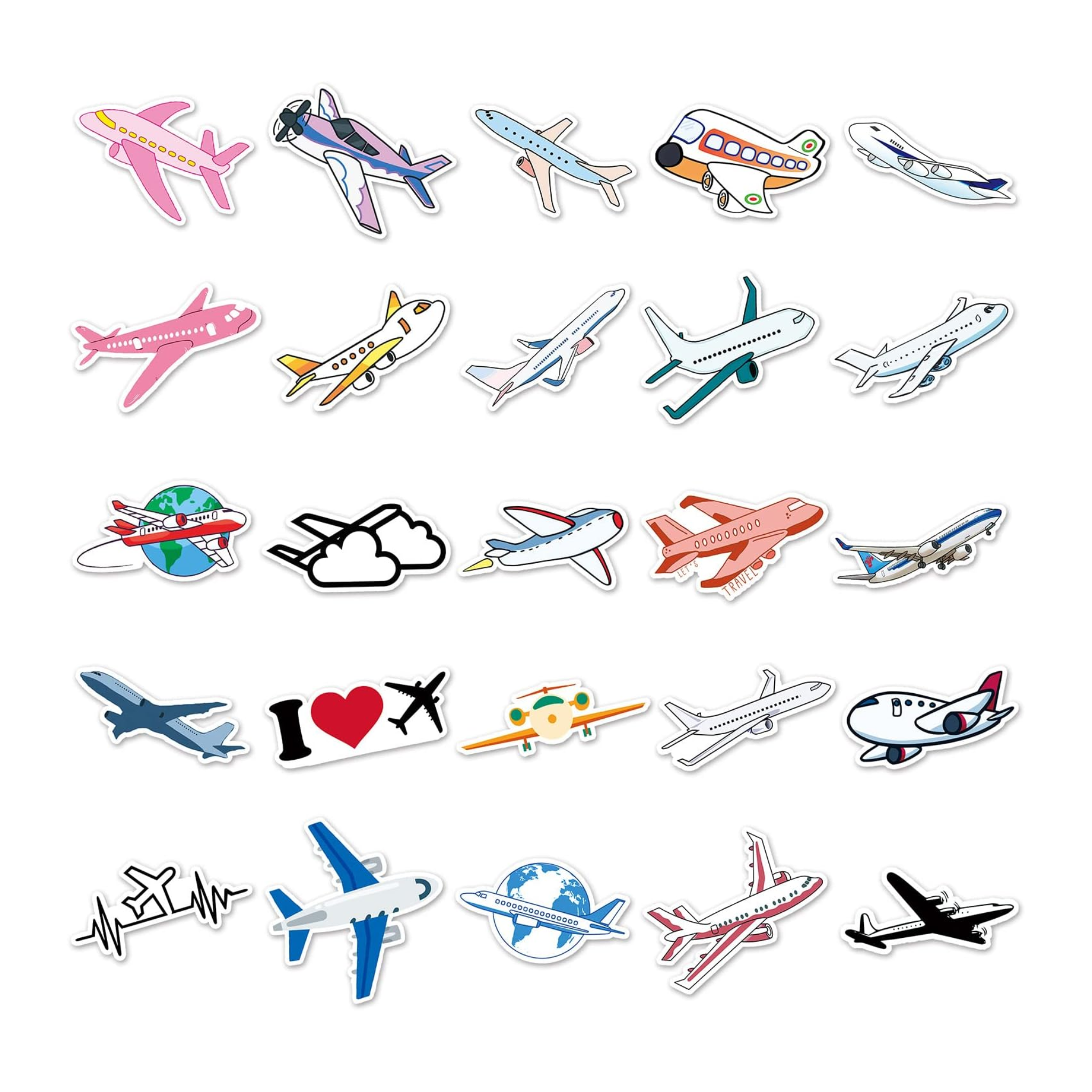 Airplane Theme Vinyl Stickers Set