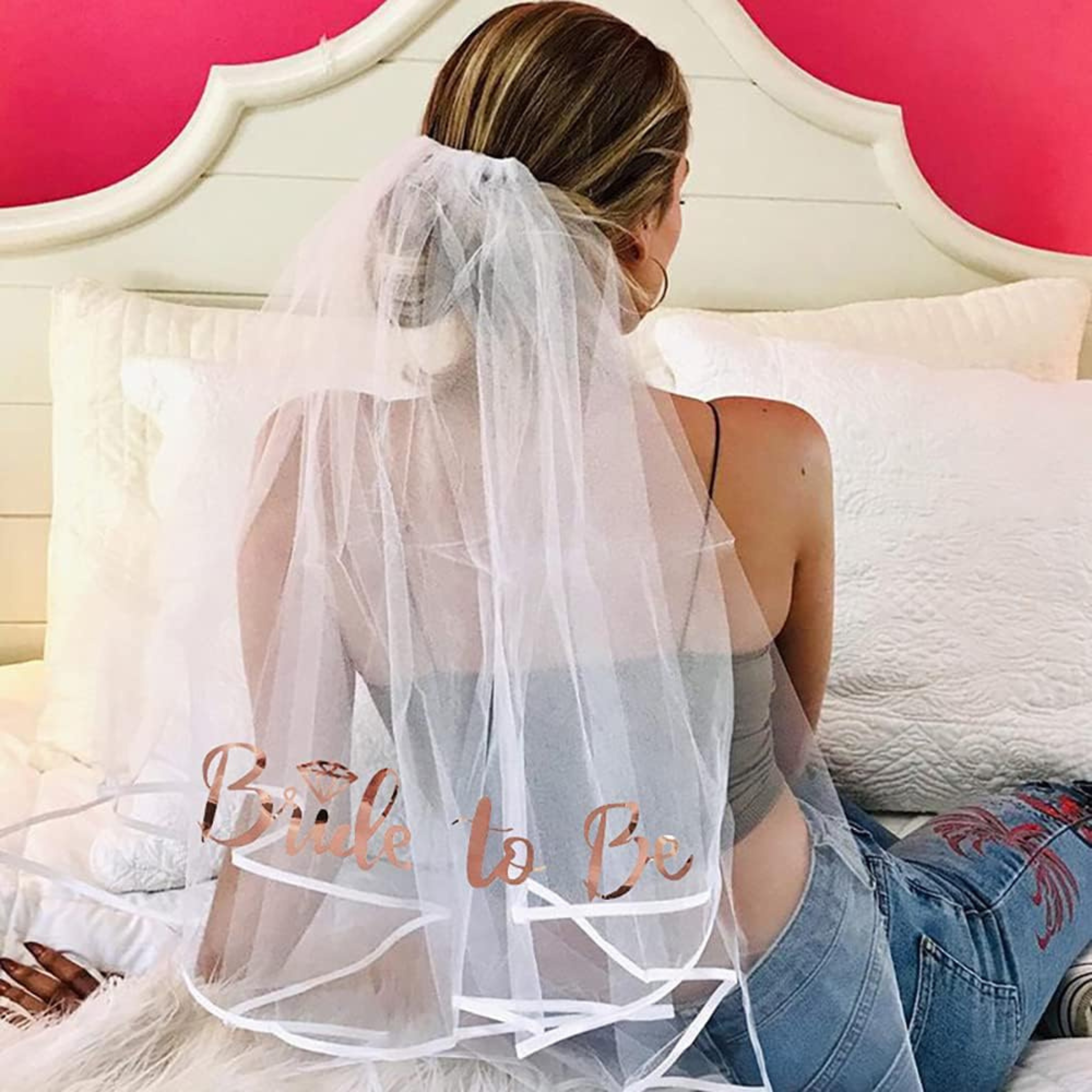 Bride-to-Be Set: Sash, Tiara, Shoulder-Length Veil