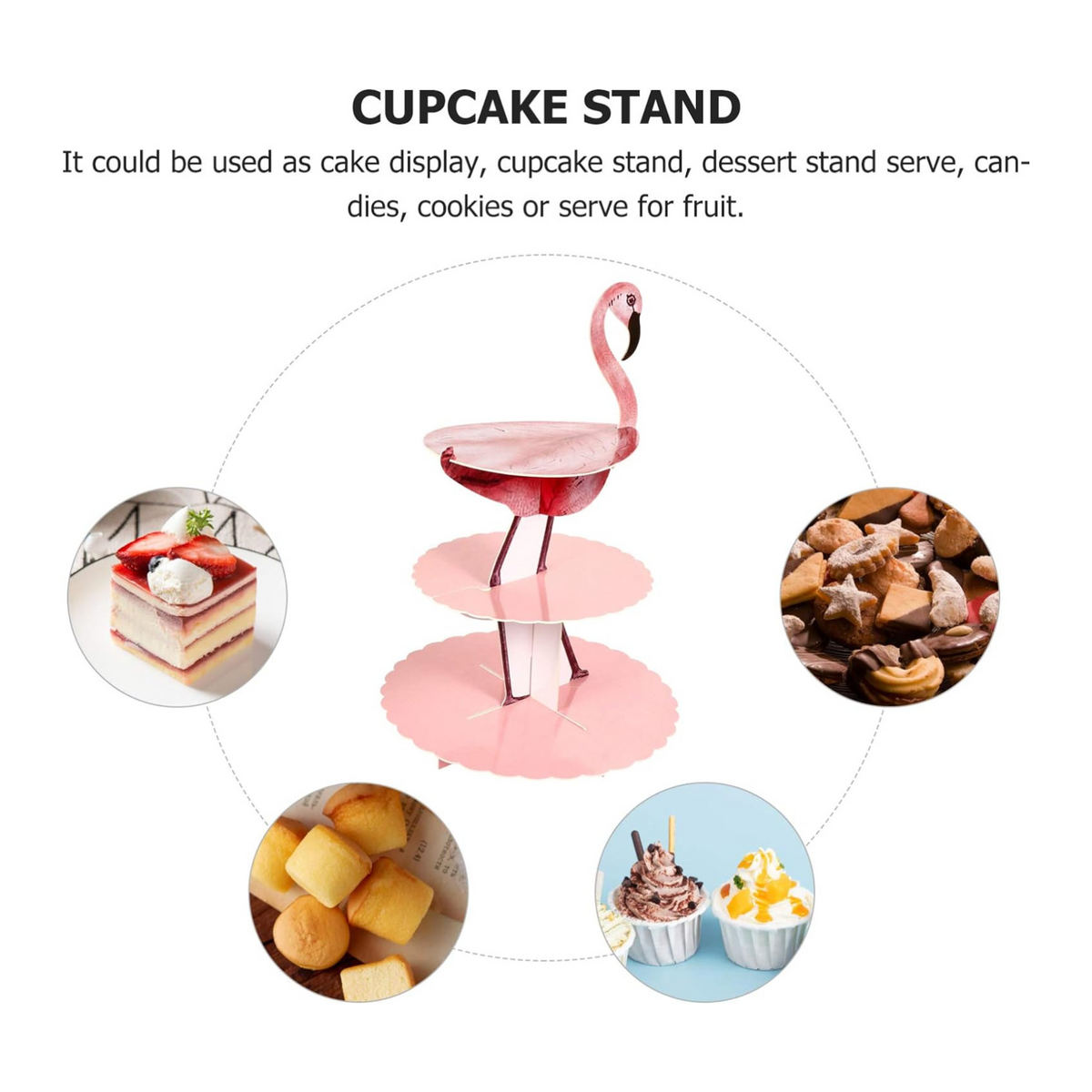 3-Tier Flamingo Theme Party Cake Stand