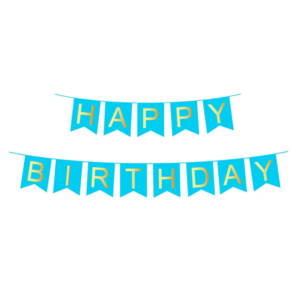 Happy Birthday Banner - Blue