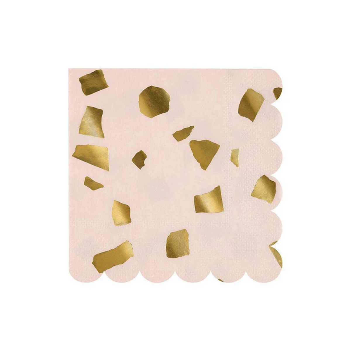 Rose Gold Foil Terazzo Paper Napkins Set