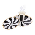 Load image into Gallery viewer, Black Swirl 7 Inch Paper Plates Set
