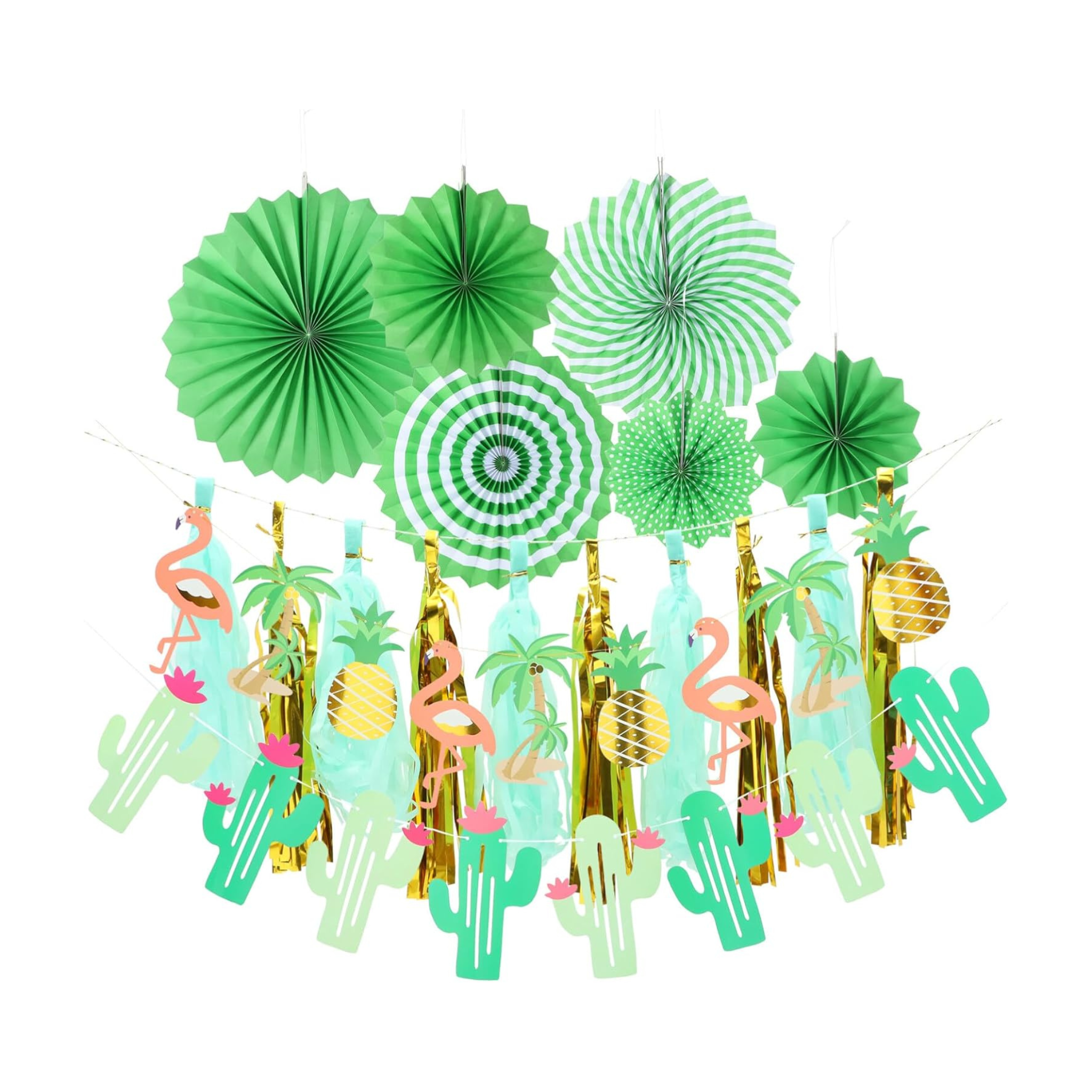 Hawaiian Paper Hanging Decorations Set