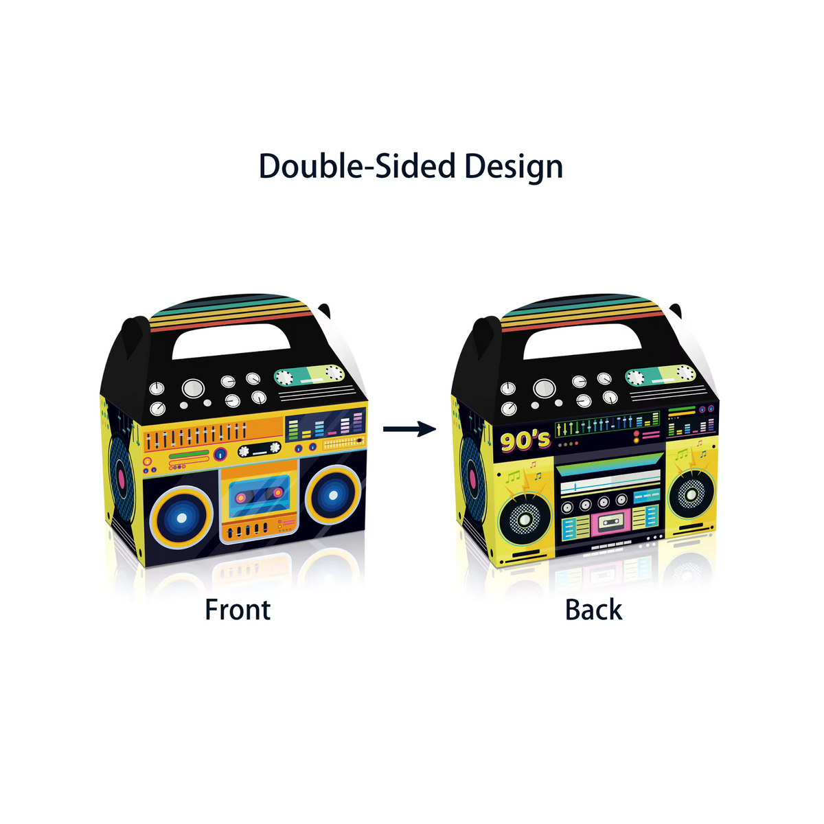90s Theme Party Favor Boxes Retro Radio Decorations Set