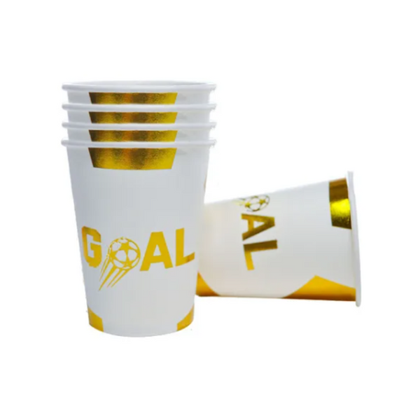 Gold Football Theme Birthday Party Paper Cups Set