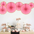 Load image into Gallery viewer, Pink Hanging Paper Fans Decoration Kit
