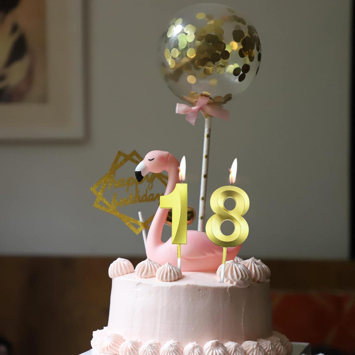 3D Gold 0-9 Number Candles