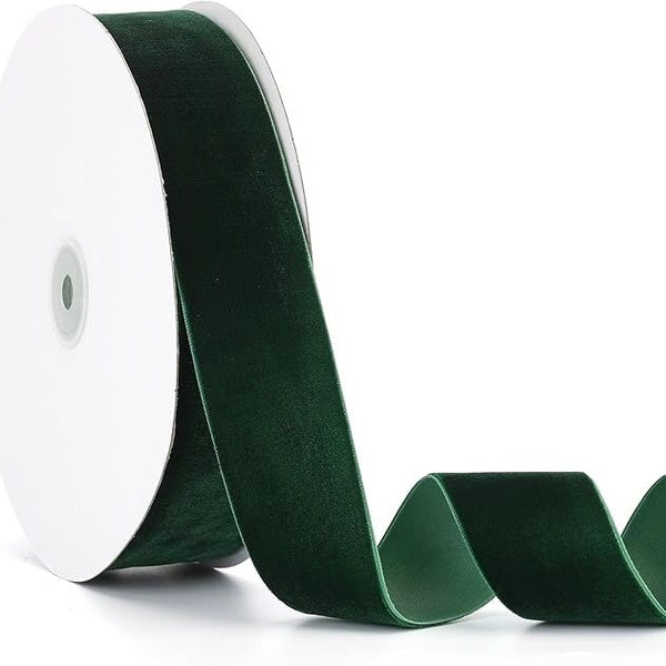 Dark Green Velvet Ribbon W 2.5 Cm X 4.5 M in Length