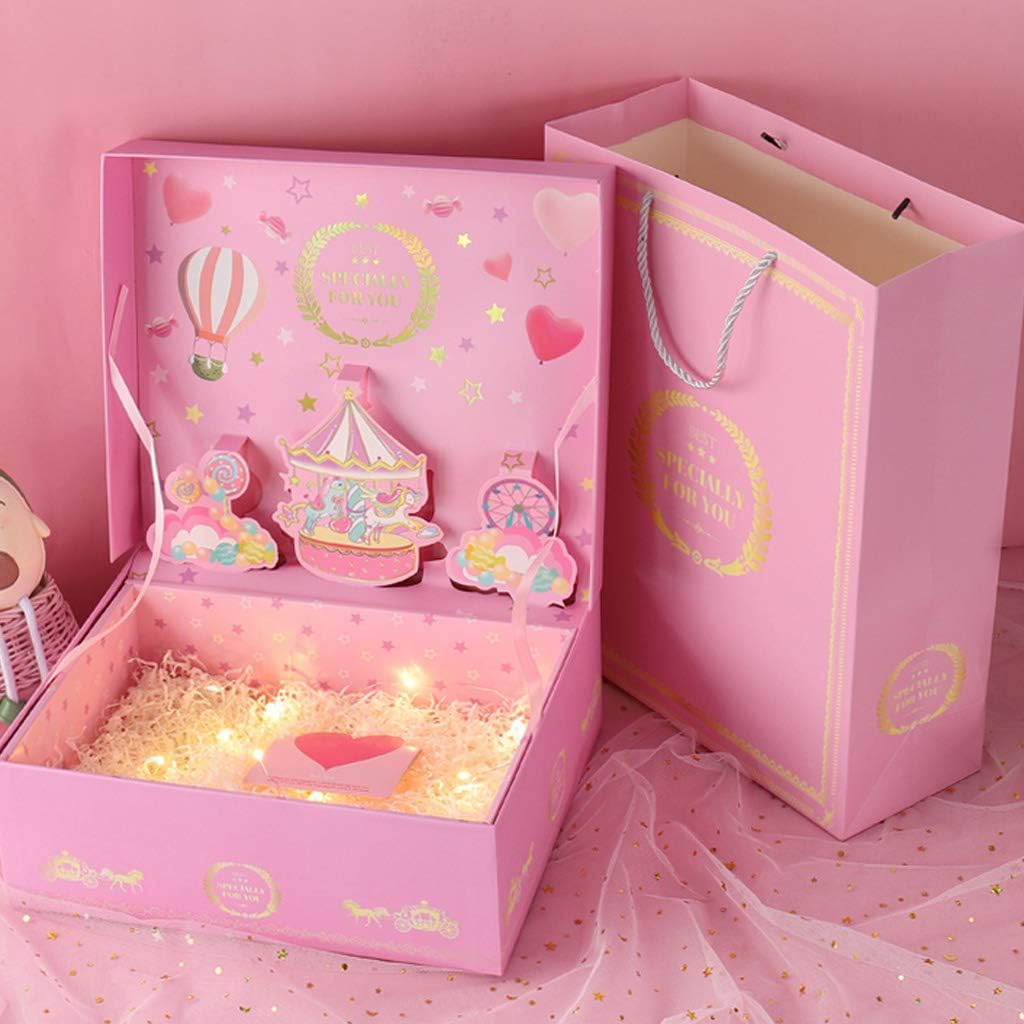 Pink Carousel Birthday Party Gift Box