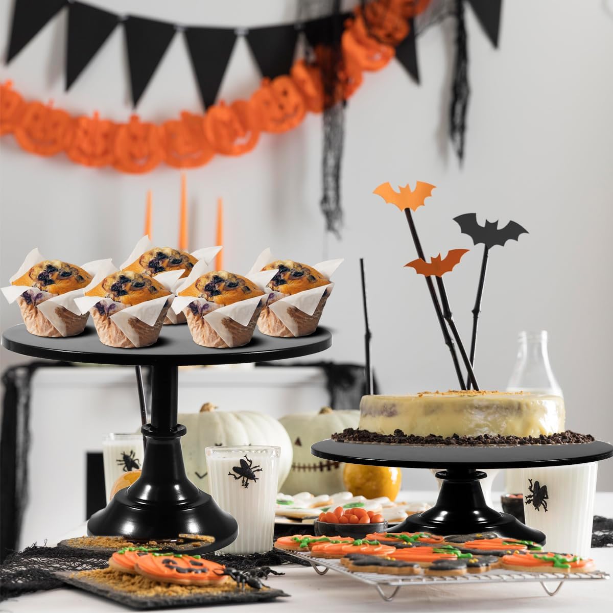 Set of Round Cake Stands and Serving Trays