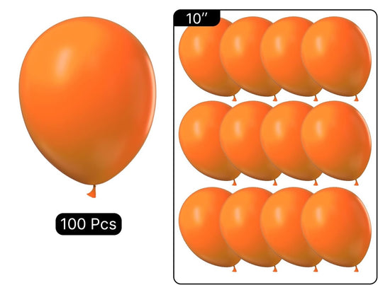 10 Inch Retro Balloons (Hermes Orange)