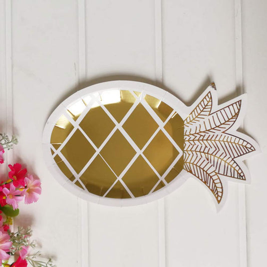 Pineapple-Shaped Paper Plates Set
