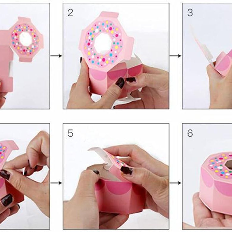 Donut-Shaped Party Favor Candy Boxes Set