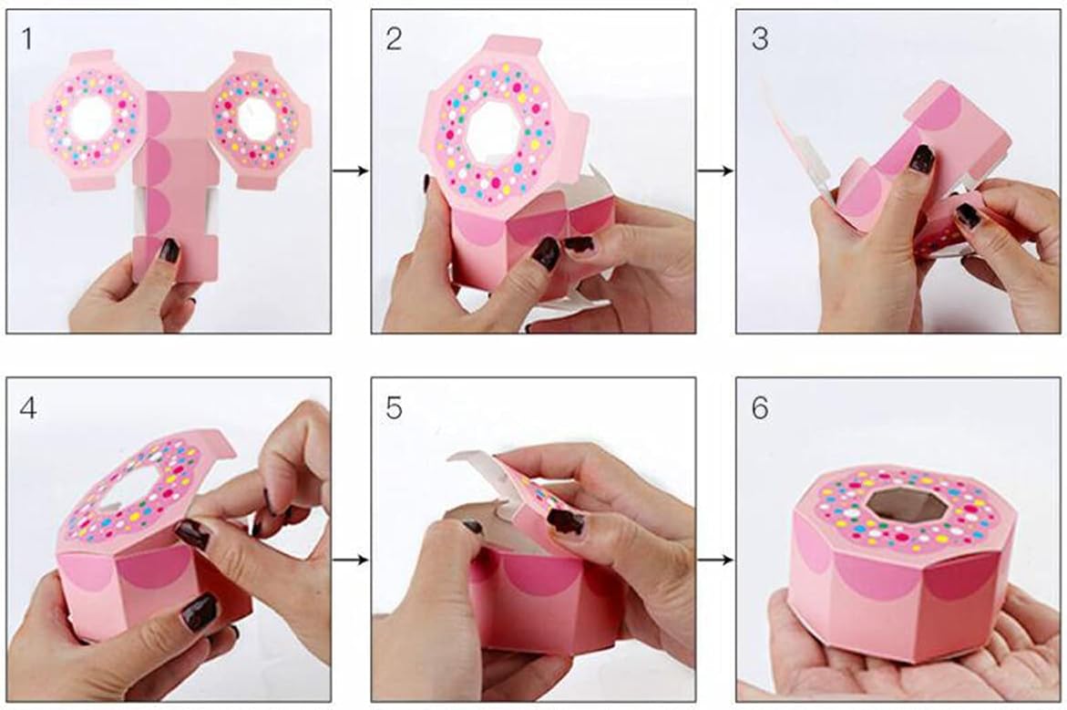 Donut-Shaped Party Favor Candy Boxes Set