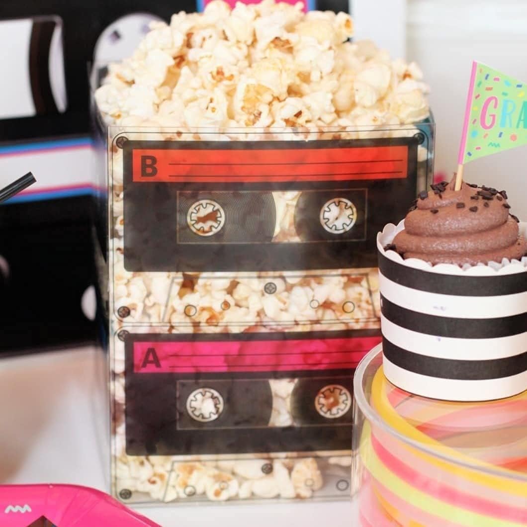80s Theme Novelty Cassette Tape Bucket Popcorn Box