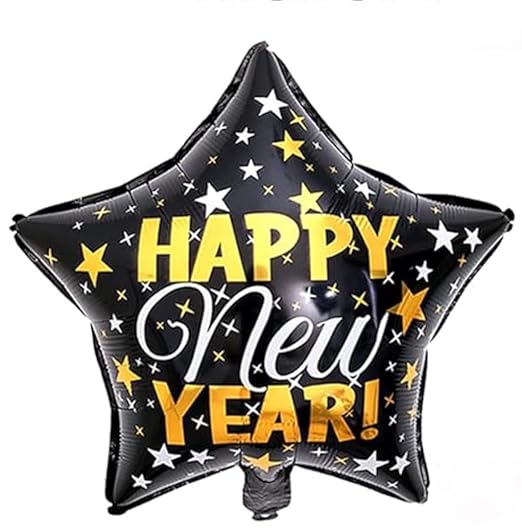 Happy New year Star Shaped Foil Ballon 18"