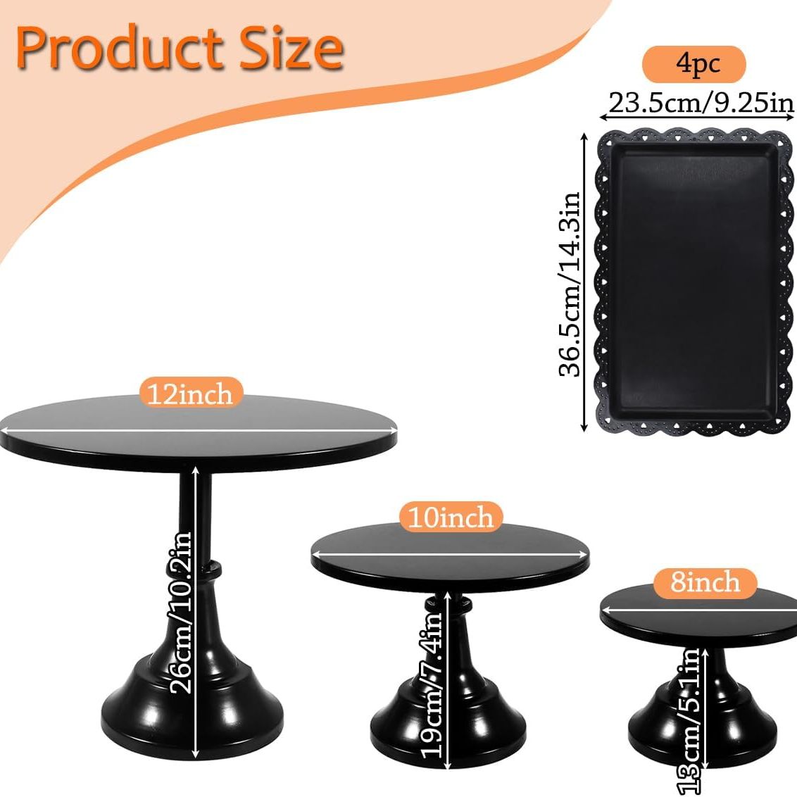 Set of Round Cake Stands and Serving Trays