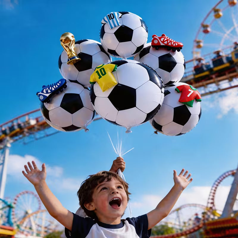 Fotball Helium Balloon Set - 6 Soccer Balloons