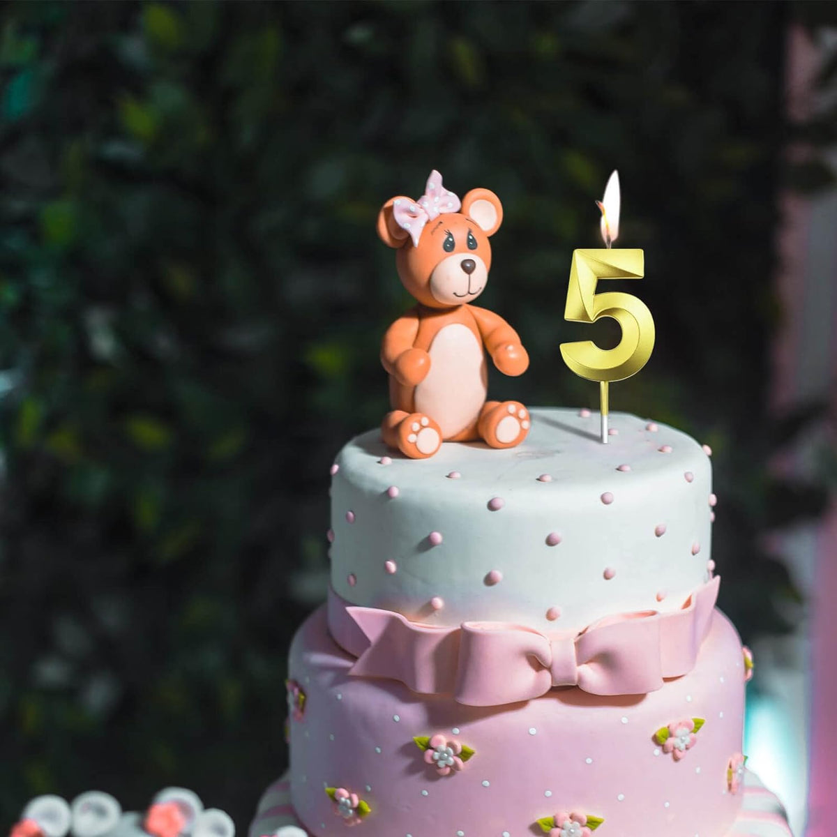 3D Gold 0-9 Number Candles