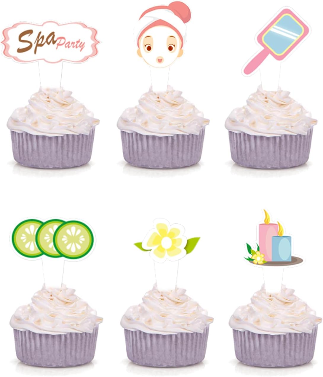 Spa Party Cupcake Topper 12 pcs