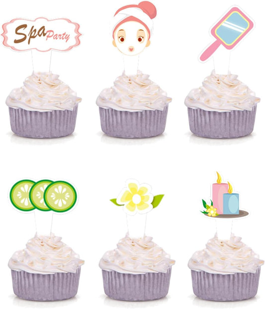 Spa Party Cupcake Topper 12 pcs
